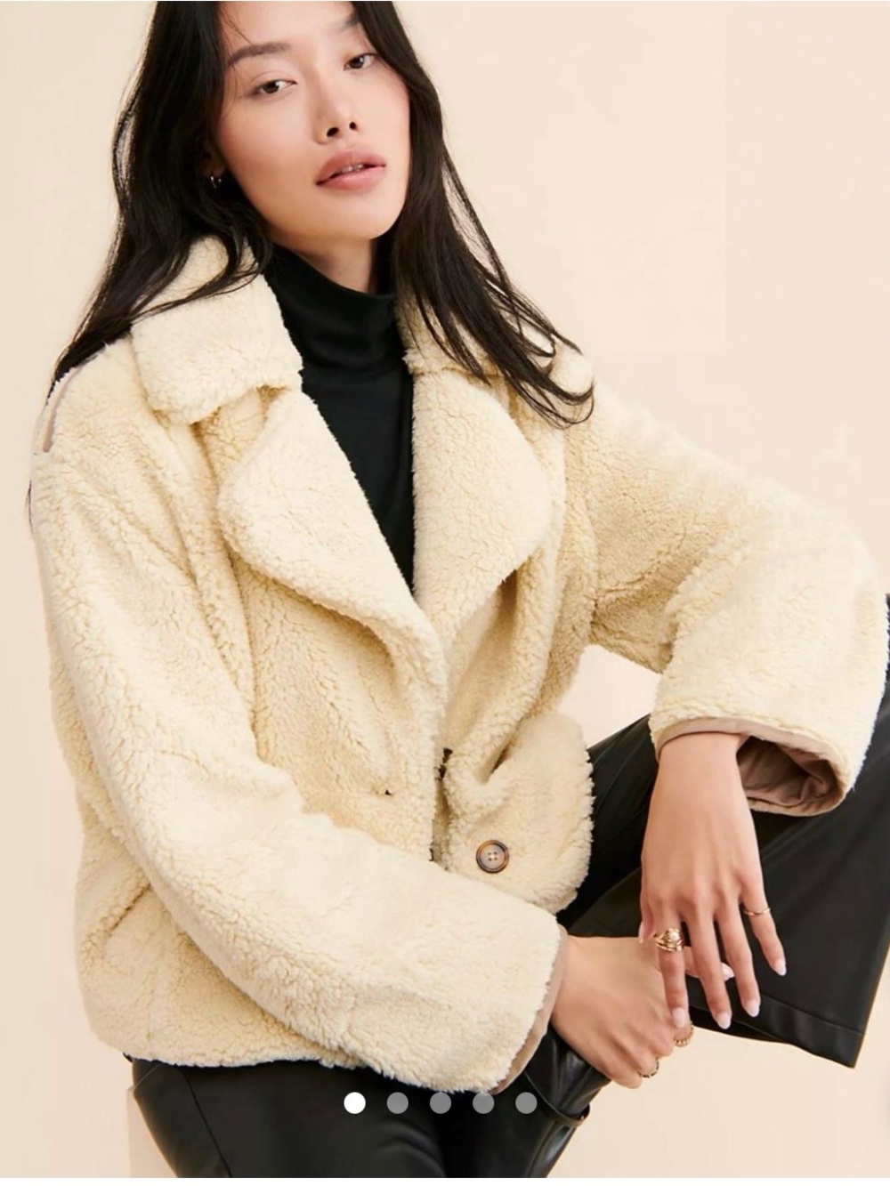 Free People Cozy Cream Free People Faux Shearling Joplin Jacket
